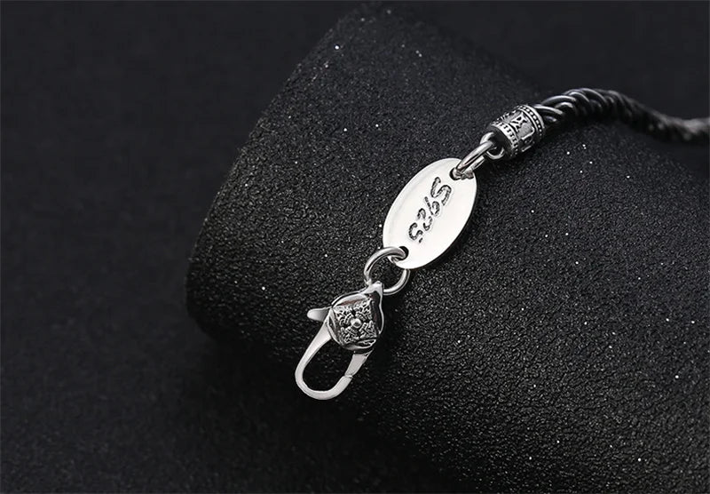 BOCAI S925 Sterling Silver Necklace for Men Women New Vajra Pestle Six Syllable Mantra Weaven-Chain Pure Argentum Jewelry
