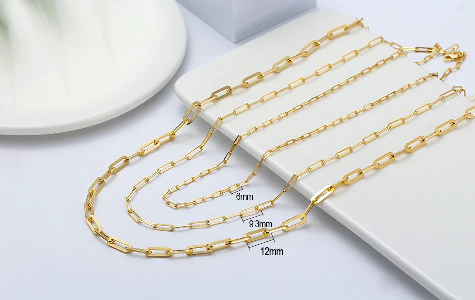 ORSA JEWELS Genuine 925 Sterling Silver Paperclip Neck Chain 6/9.3/12mm Basic Link Chain Necklace for Men Women Jewelry SC39