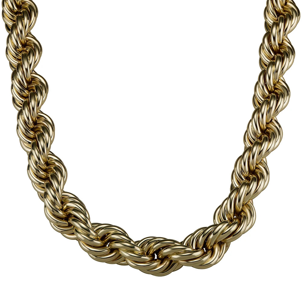 TOPGRILLZ 2021 New 30MM Rope Chain Stainless Steel Mens Luxury Necklace Hip Hop Heavy Metal Punk jewelry 30" For Party Gift