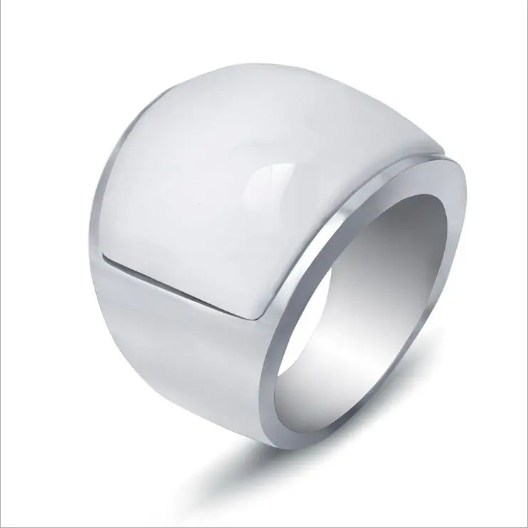 BOCAI 316l Titanium Steel Men's Rings Domineering Fashion Personaltiy Temperament Green Cat's Eye Gemstone Finger Ring