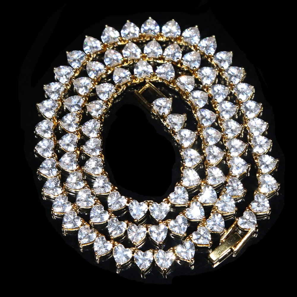 Wholesale 5A heart shape CZ iced out bling heart cz tennis necklace for women girlfriend valentine's gift fashion jewelry