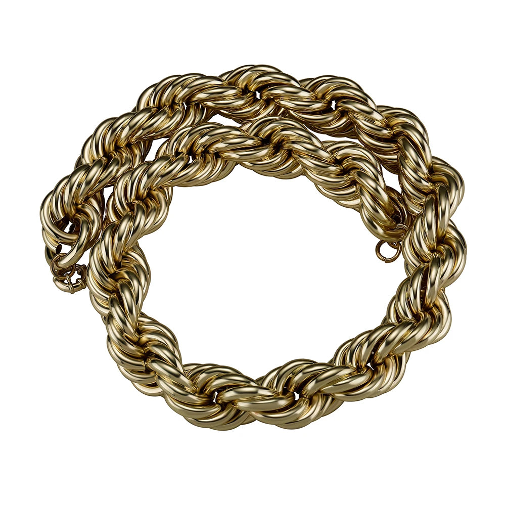 TOPGRILLZ 2021 New 30MM Rope Chain Stainless Steel Mens Luxury Necklace Hip Hop Heavy Metal Punk jewelry 30" For Party Gift