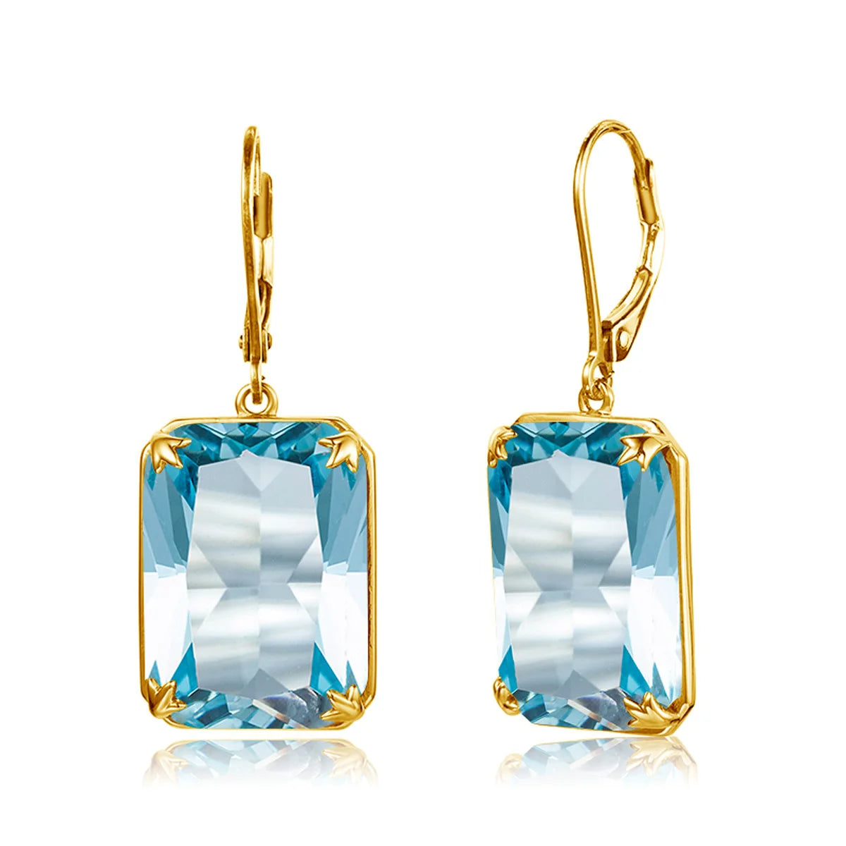 Real Silver 925 Earring For Women Trend Aquamarine Earrings Gold Plated Anniversary Party Banquet Luxury Fine Jewelry Accessorie