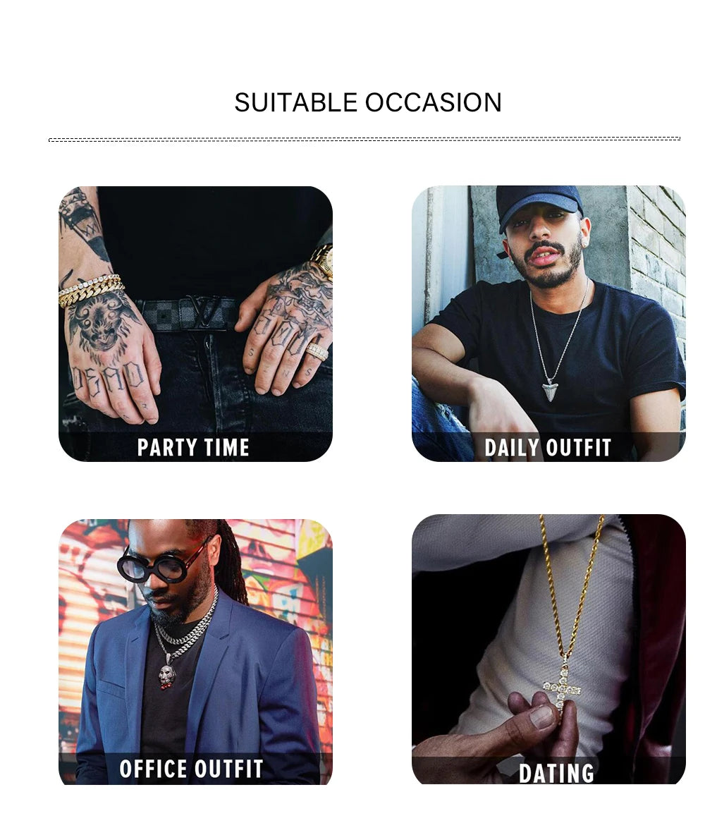 TOPGRILLZ 16mm Miami New Box Clasp Cuban Link Chain Gold Silver Color Necklace Iced Out Cubic Zirconia Bling Hip hop Jewelry