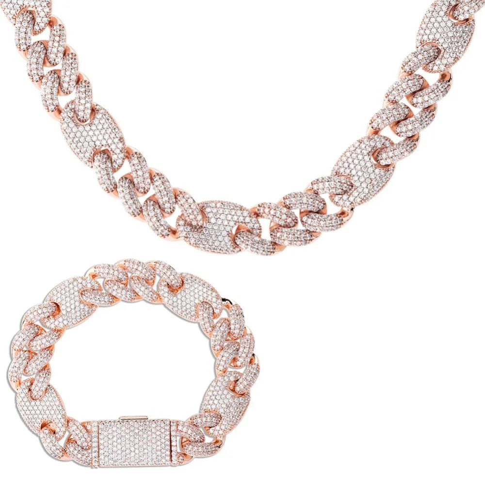TOPGRILLZ 16mm Miami New Box Clasp Cuban Link Chain Gold Silver Color Necklace Iced Out Cubic Zirconia Bling Hip hop Jewelry