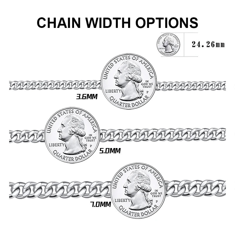 ORSA JEWELS Silver 925 Diamond-Cut Cuban Bracelet for Women Men 3.6/5/7mm Link Curb Chain Punk Cuban Bracelet Jewelry SB104