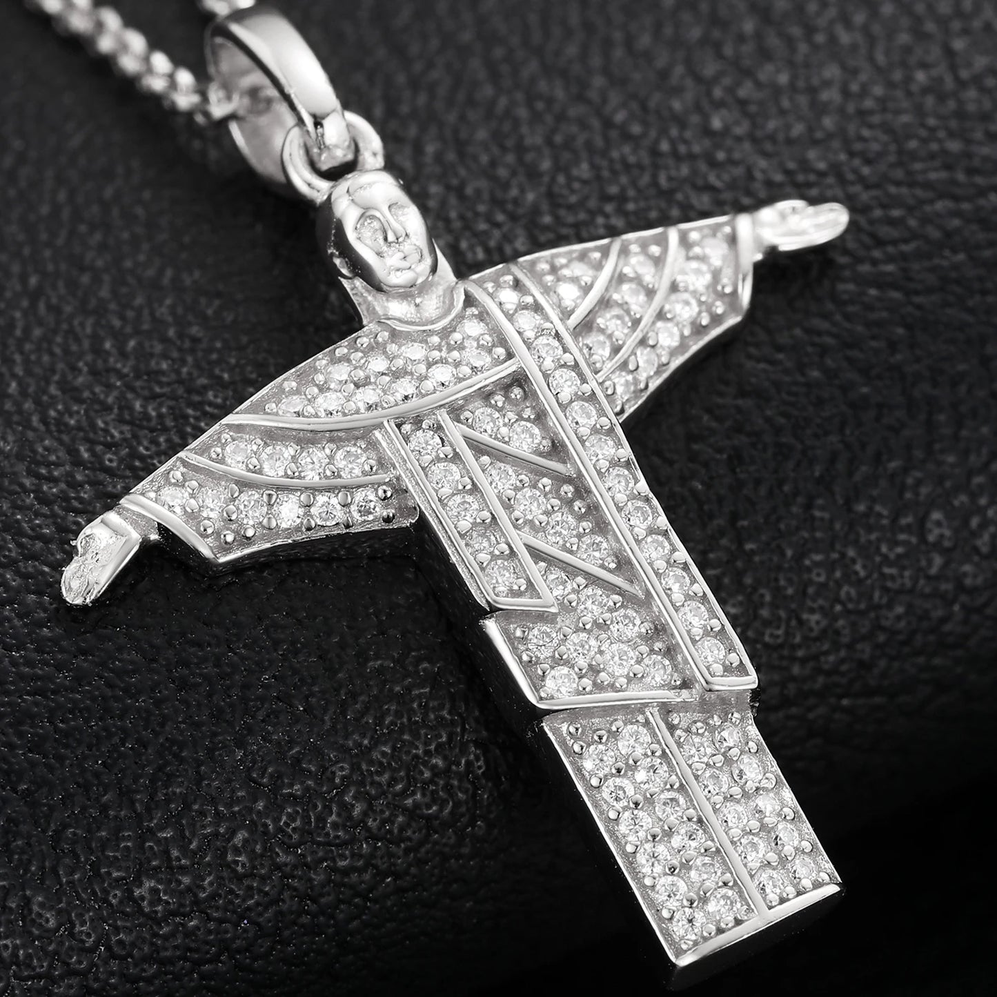925 Sterling Silver Religious Pendant Moissanite Pendant Necklace For Women Men Christmas Gift Party Fine Jewelry Dropshipping