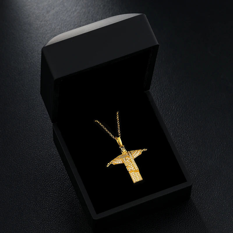 925 Sterling Silver Religious Pendant Moissanite Pendant Necklace For Women Men Christmas Gift Party Fine Jewelry Dropshipping