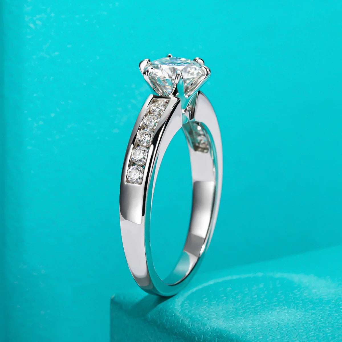 AnuJewel 1ct/2ct D Color Moissanite Engagement Rings For Women 925 Sterling Silver Promise Wedding Rings Fine Jewelry Wholesale