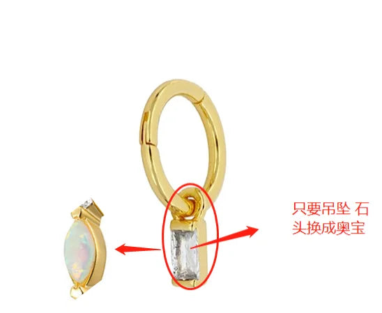 AIDE Customized 100% Real Soild K Gold Fine Earring necklace ring DIY Charms Fit for Hoop Earrings Jewelry
