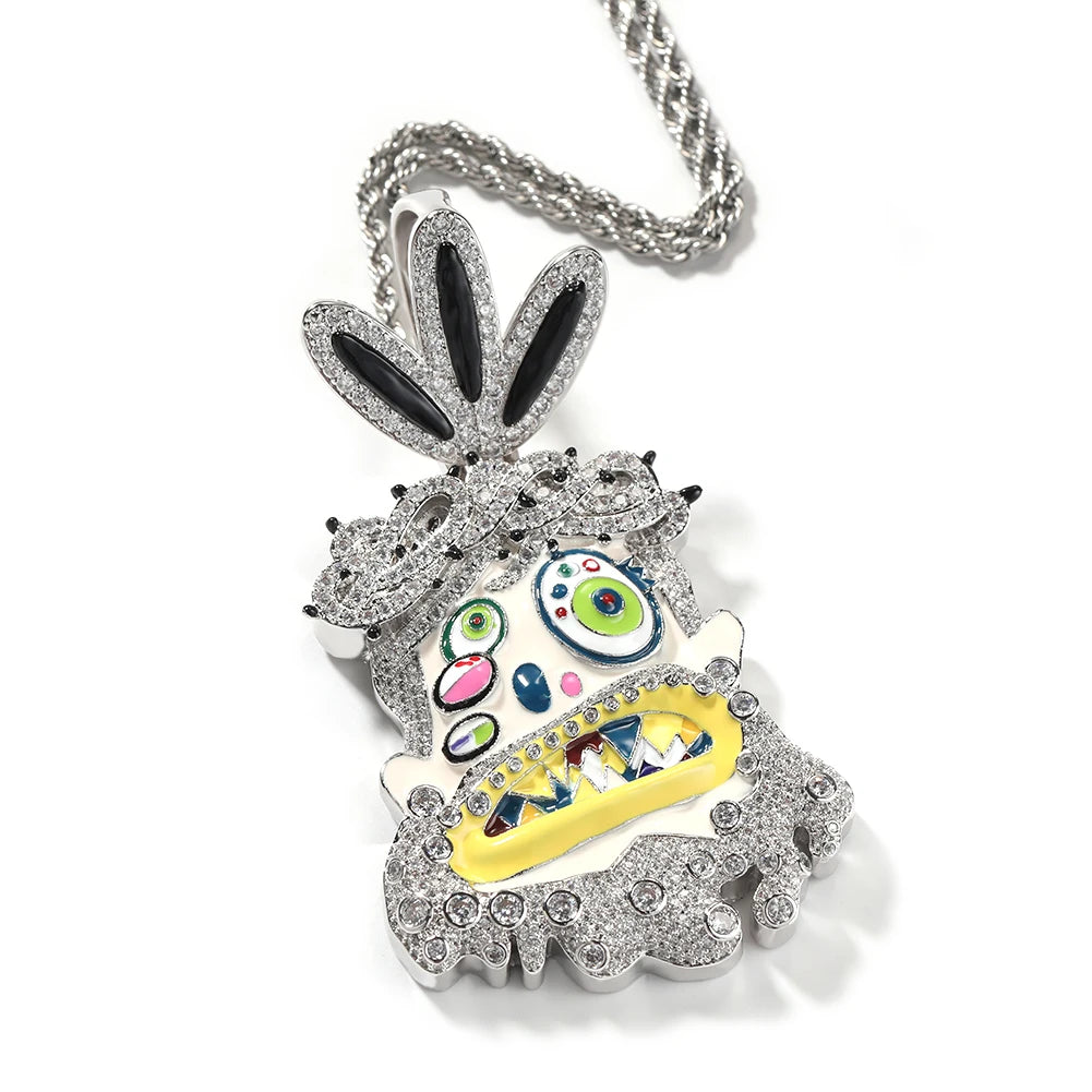 Uwin Melted Utopia Dream Pendant Colorful Enamel Dripping Oil Cartoon Necklaces For Man Hip Hop Jewelry