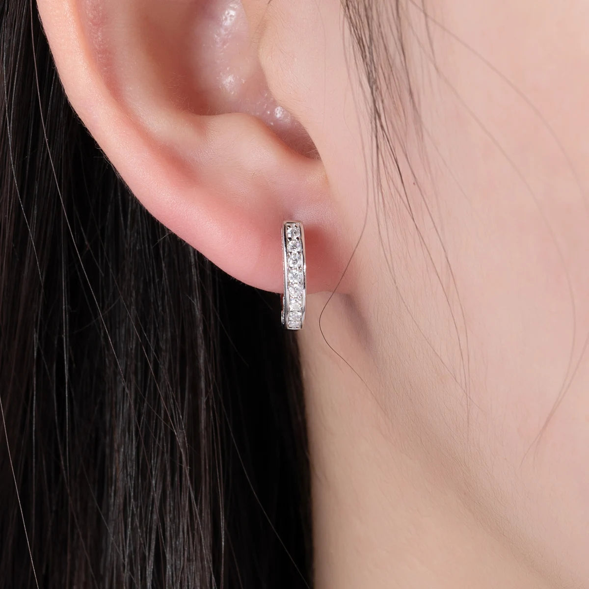 AnuJewel 0.56cttw Luxury Moissanite Ear Hoop Earrings 925 Sterling Silver Earring For Woman Wedding Engagement Jewelry Wholesale