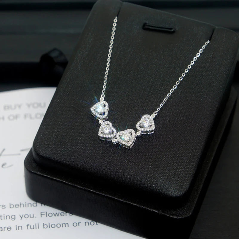2024 New DJMAX Full Moissanite Diamond Necklace For Women Original 925 Sterling Silver Mobius Strip Lady Diamond Clavicle Chain