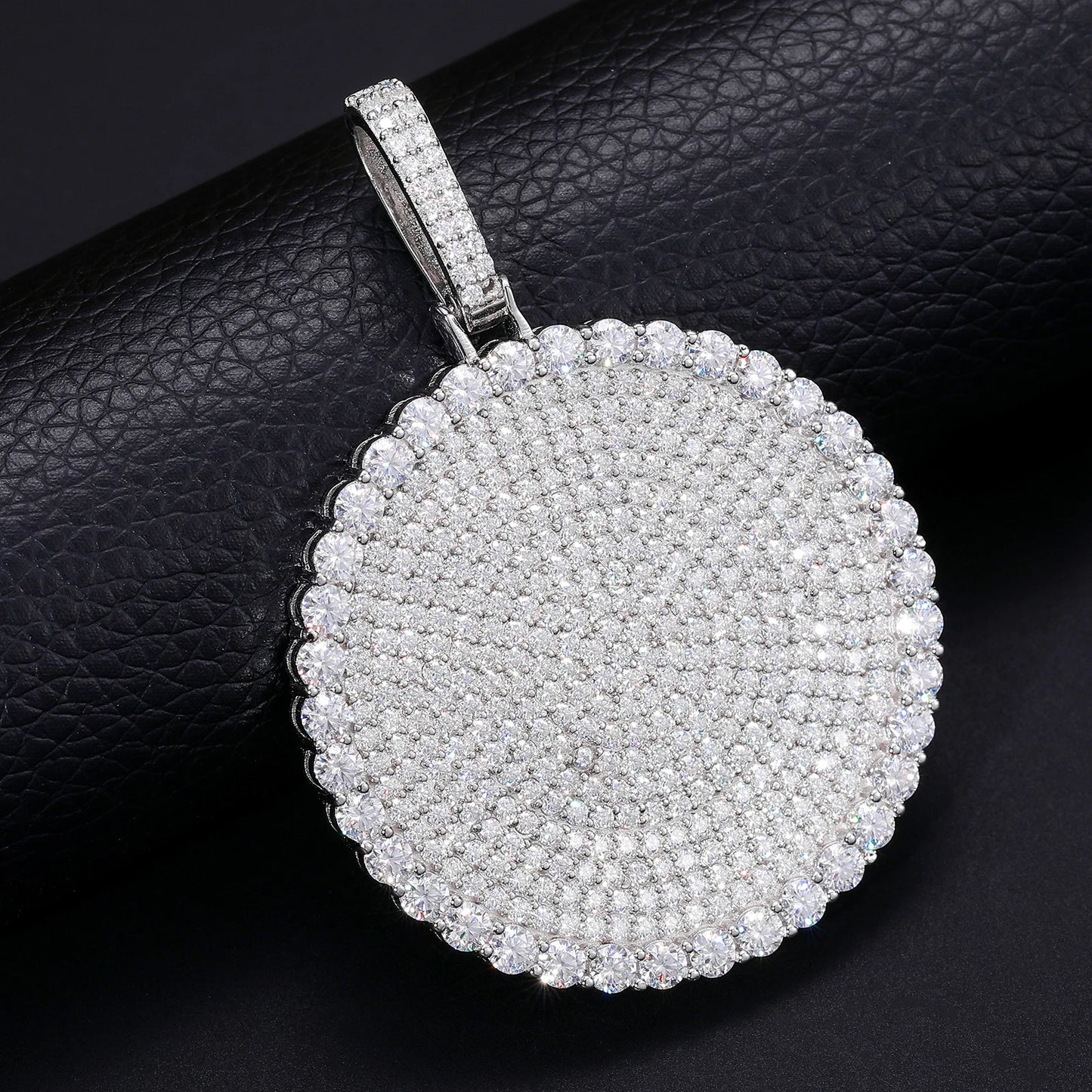 20/30/40mm Round D Color VVS Moissanite Pendant 925 Sterling Silver Necklaces Iced Out Shining Passed Diamond Test Wholesale