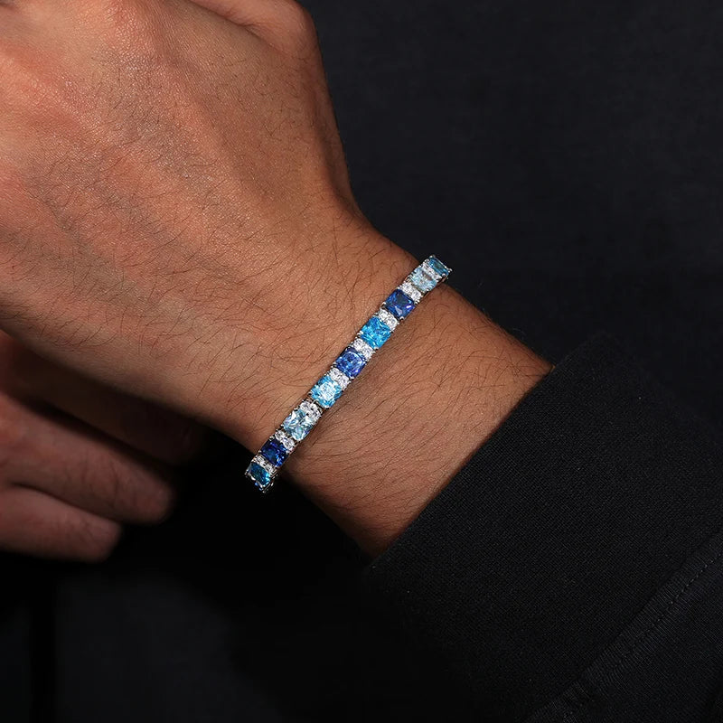 Original 925 Sterling Silver CZ Classic Tennis Bracelet for Women Men Engagement Wedding Charm Hip Hop Iced Out Jewelry Shining