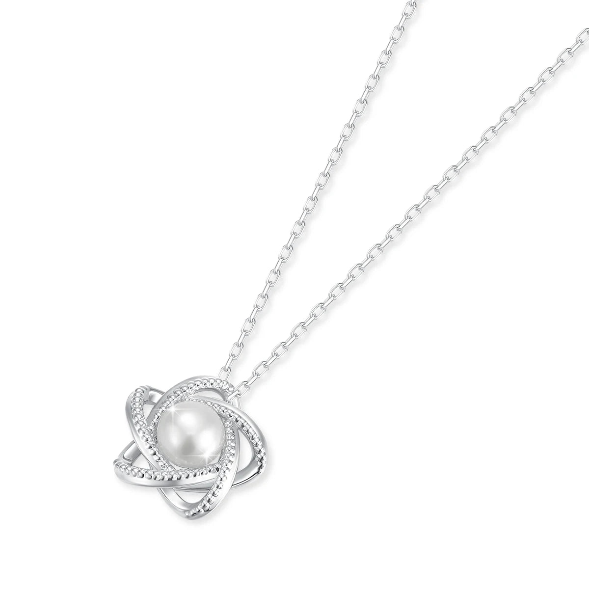 18K Yellow Gold Necklace Lucky Stars Pendant Freshwater Pearl Pure AU750 Fine Jewelry for Women Dropshipping
