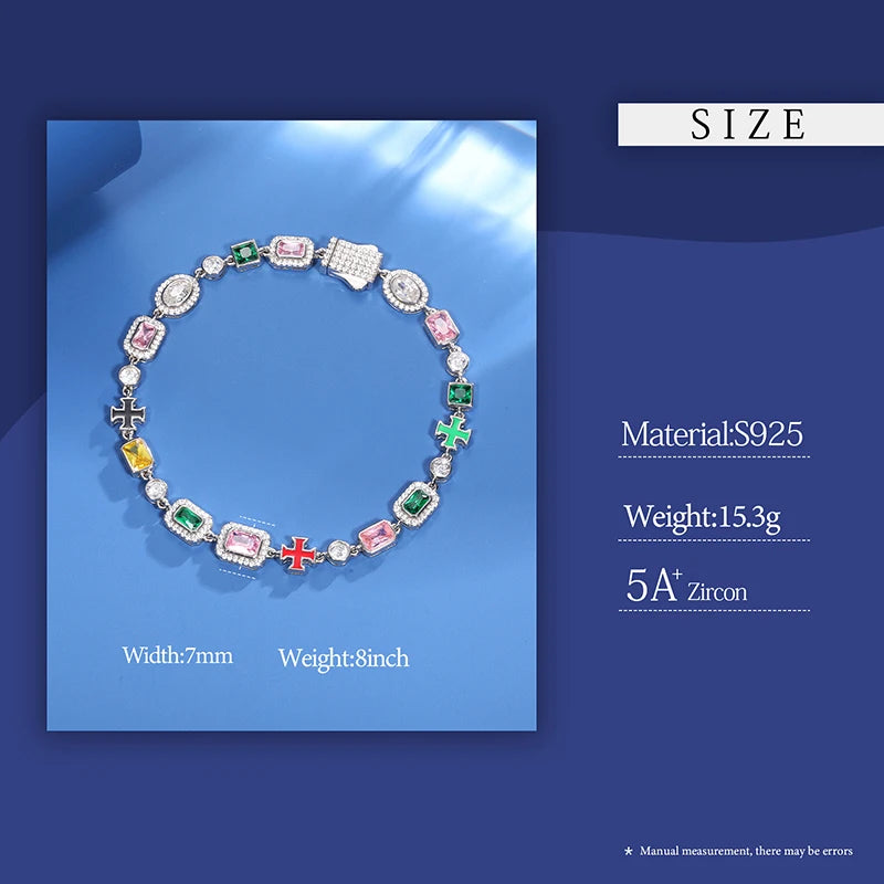 2024 Trend Colored Square Stone Choker Necklace for Women Girls Colorful Chain For Men Couple Jewelry 7mm/10mm Male Female Gifts