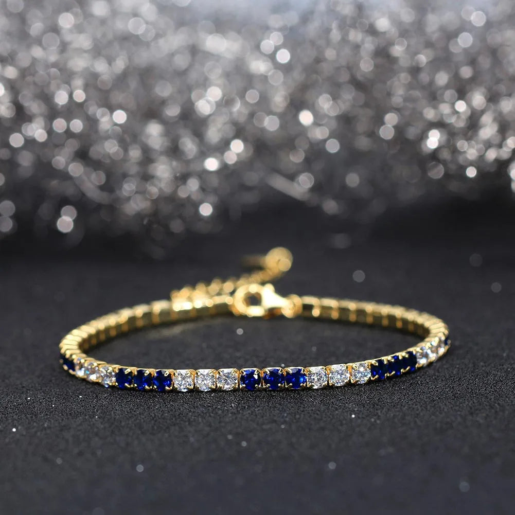 ORSA JEWELS 925 Sterling Silver Brilliant Tennis Bracelet 3.0mm Bezel Setting CZ for WomenChain Bracelet Luxury Jewelry SB192