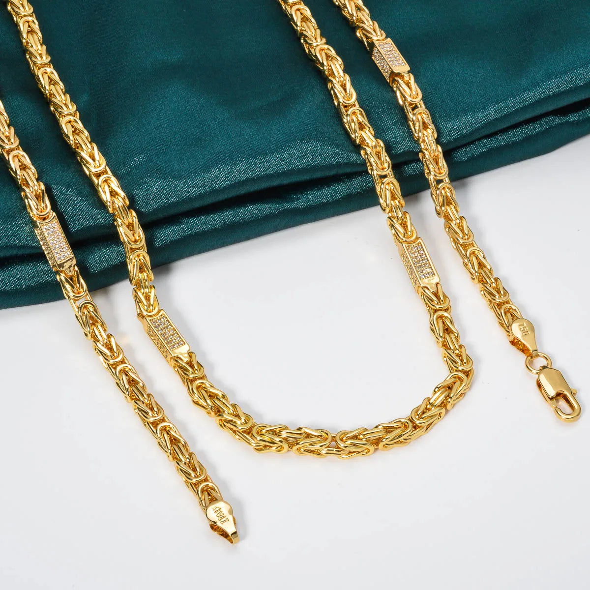 24in/28in Snake Chain 18K Gold Color Plated Necklace African Bridal Wedding Accessories Trend Fashion Birthday Gift for Wife