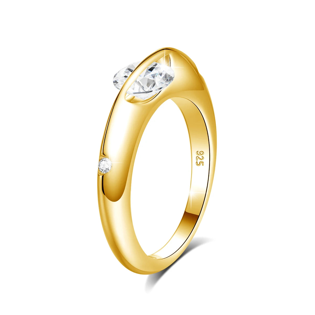 Rotate Moissanite Rings for Women Solid S925 Silver Solitaire Classic Band for Engagement Christmas Planet Ring