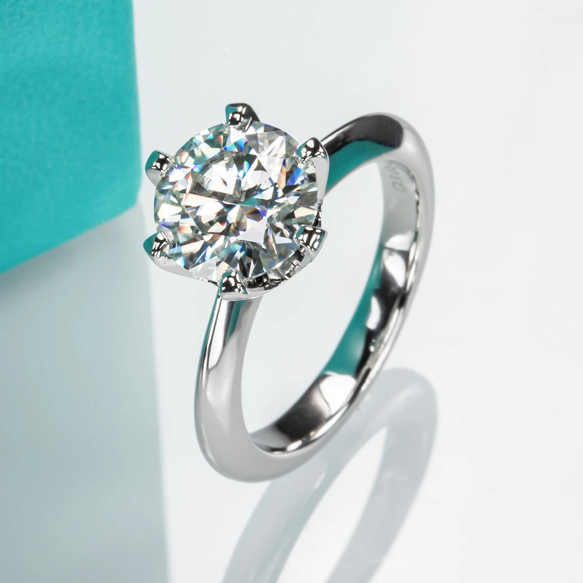 AnuJewel 1ct 2ct 3ct 5ct D Color Moissanite Engagement Ring For Women 925 Sterling Silver Gold Plated Solitaire Rings Wholesale