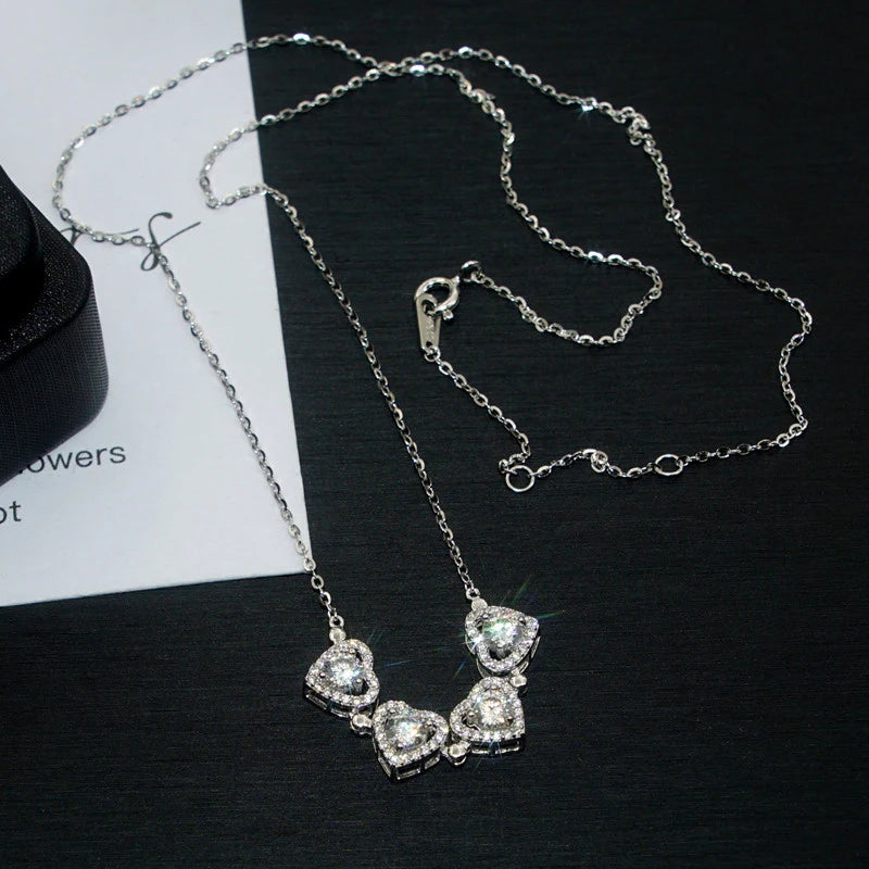 2024 New DJMAX Full Moissanite Diamond Necklace For Women Original 925 Sterling Silver Mobius Strip Lady Diamond Clavicle Chain