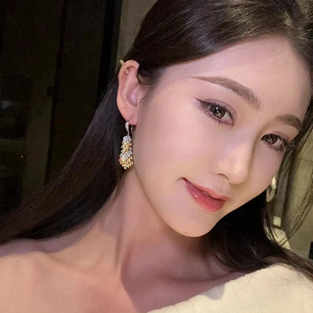 Wong Rain 18K Gold Plated 925 Sterling Silver Sparkling Lab Sapphire Gemstone Vintage Drop Earrings Fine Jewelry For Women Gifts