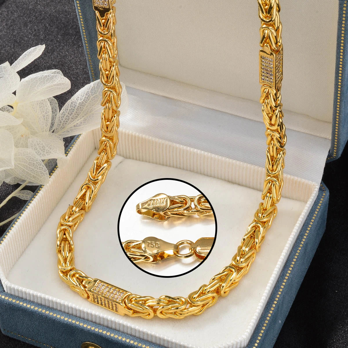 24in/28in Snake Chain 18K Gold Color Plated Necklace African Bridal Wedding Accessories Trend Fashion Birthday Gift for Wife
