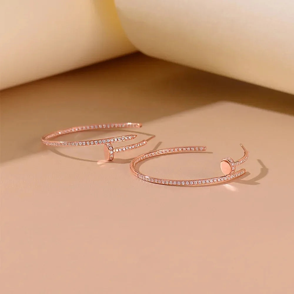 2025 New Moissanite Earrings 18K White Gold Plated Real 925 Sterling Silver Hoop Earrings for Women D Color VVS1 Fine Jewelry