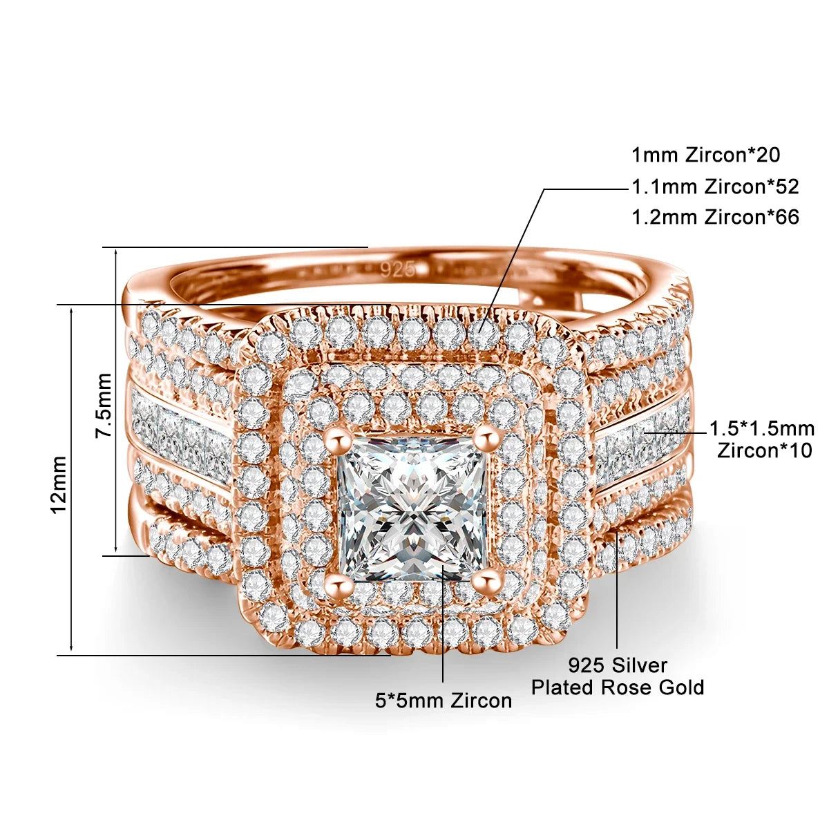 2PCS Moissanite Rings Set Certificate For Wedding 100% Silver 925 Luxury Brand Designer Engagement Jewelry For Women Wholesale
