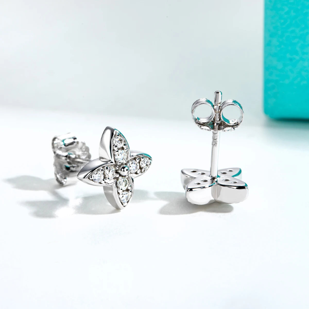 AnuJewel 1.5mm D Color Moissanite Diamond 925 Sterling Silver With Cer Classic Cross Stud Earrings For Woman Jewelry Wholesale