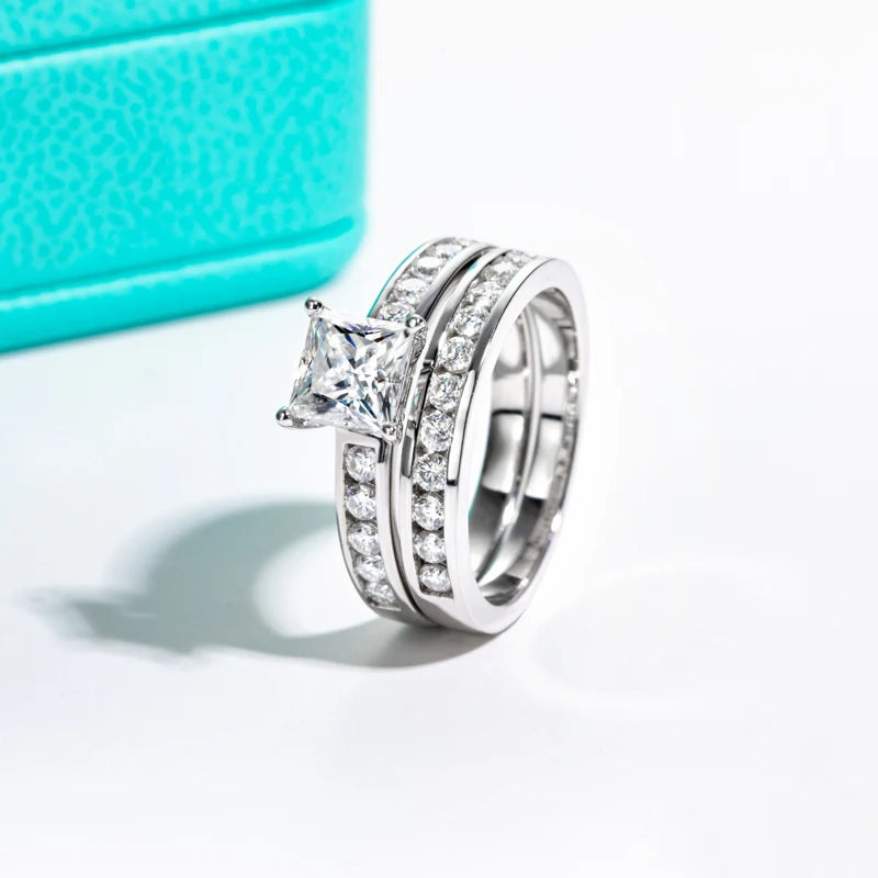 AnuJewel 1ct/2ct D Color Moissanite Engagement Rings For Women 925 Sterling Silver Promise Wedding Rings Fine Jewelry Wholesale