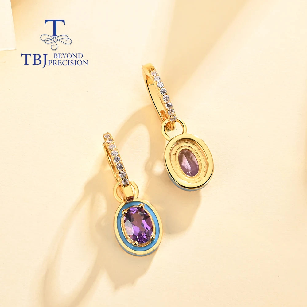 Romantic purple Amethyst earring 925 Sterling silver natural gemstone fine jewelry for women girls new year gift