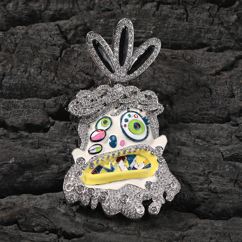 Uwin Melted Utopia Dream Pendant Colorful Enamel Dripping Oil Cartoon Necklaces For Man Hip Hop Jewelry
