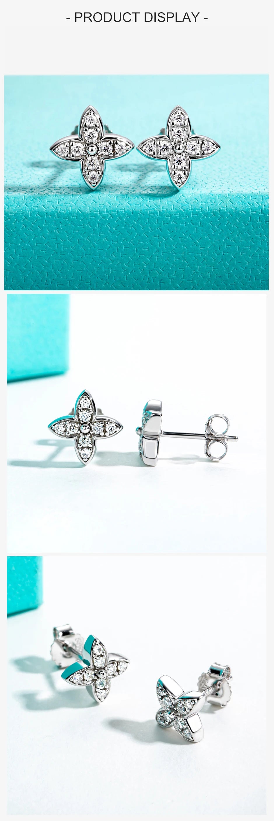 AnuJewel 1.5mm D Color Moissanite Diamond 925 Sterling Silver With Cer Classic Cross Stud Earrings For Woman Jewelry Wholesale