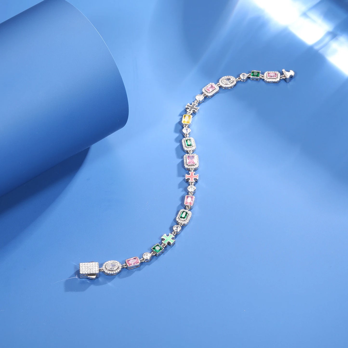 2024 Trend Colored Square Stone Choker Necklace for Women Girls Colorful Chain For Men Couple Jewelry 7mm/10mm Male Female Gifts