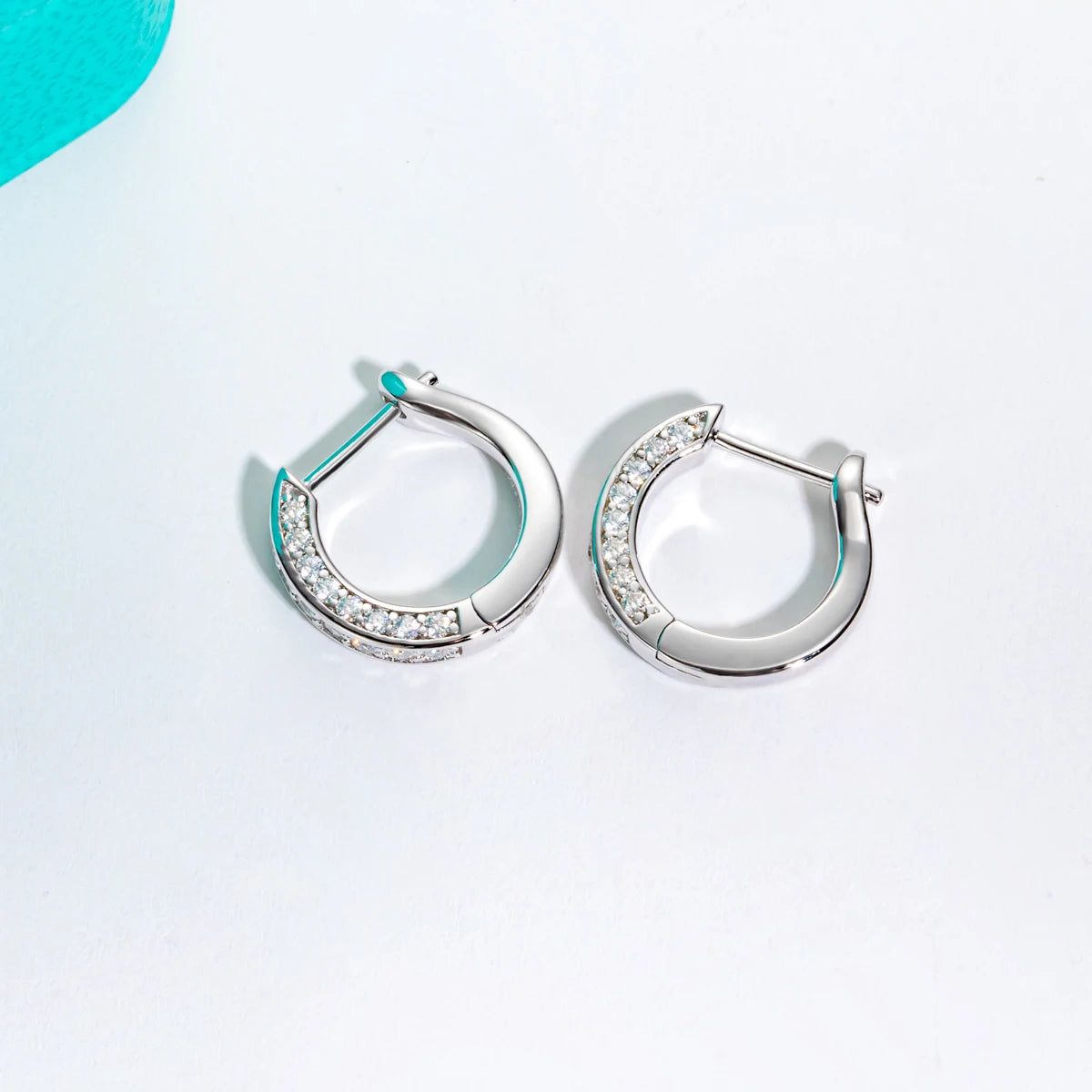 AnuJewel 0.56cttw Luxury Moissanite Ear Hoop Earrings 925 Sterling Silver Earring For Woman Wedding Engagement Jewelry Wholesale