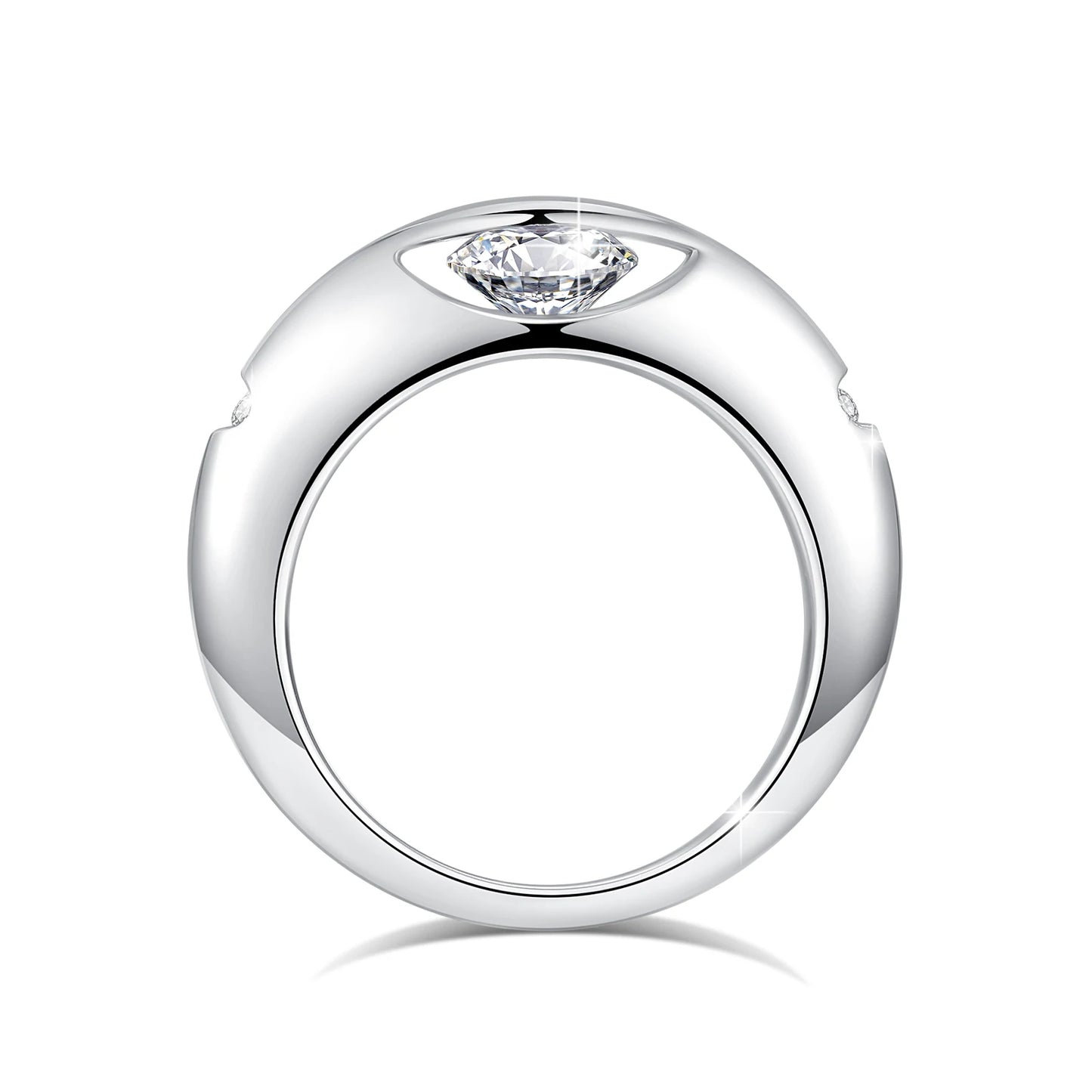 Rotate Moissanite Rings for Women Solid S925 Silver Solitaire Classic Band for Engagement Christmas Planet Ring