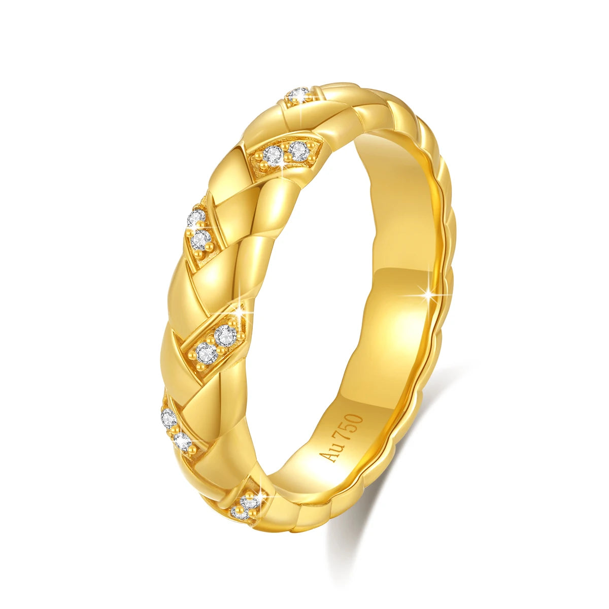 Real 18k Gold Full D VVS Moissanite Diamond Ring for Women Rings AU750 Stamp Luxury Anniversary Engagement Gift