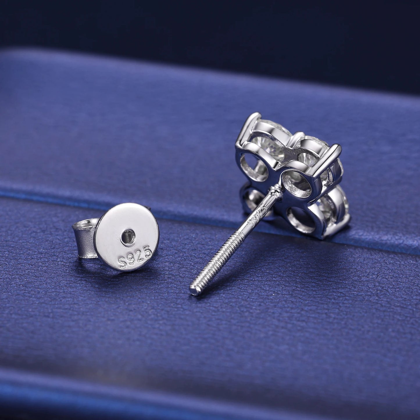 2.48ctw Moissanite Stud Earrings for Women Men Screw Back Lab Grown Diamond Ear Studs 925 Sterling Silver Fine Jewelry Gifts