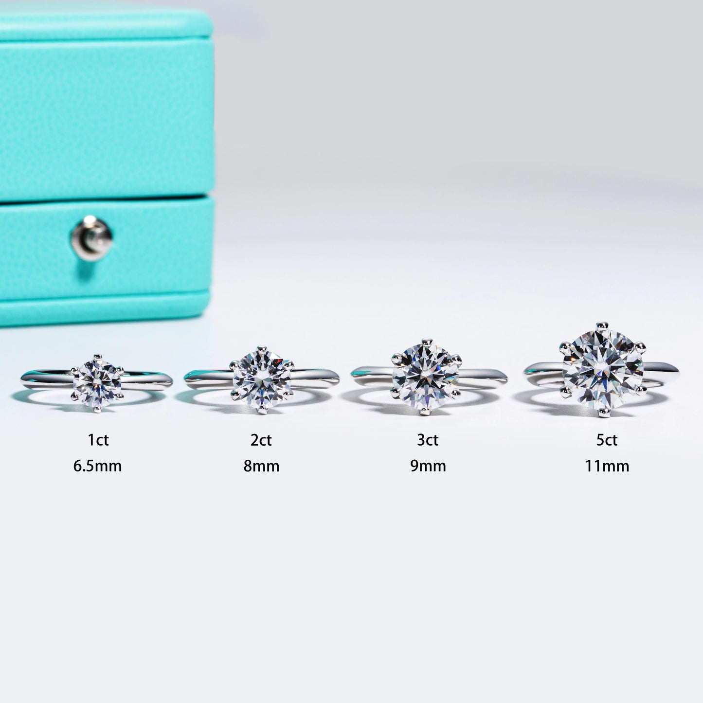 AnuJewel 1ct 2ct 3ct 5ct D Color Moissanite Engagement Ring For Women 925 Sterling Silver Gold Plated Solitaire Rings Wholesale