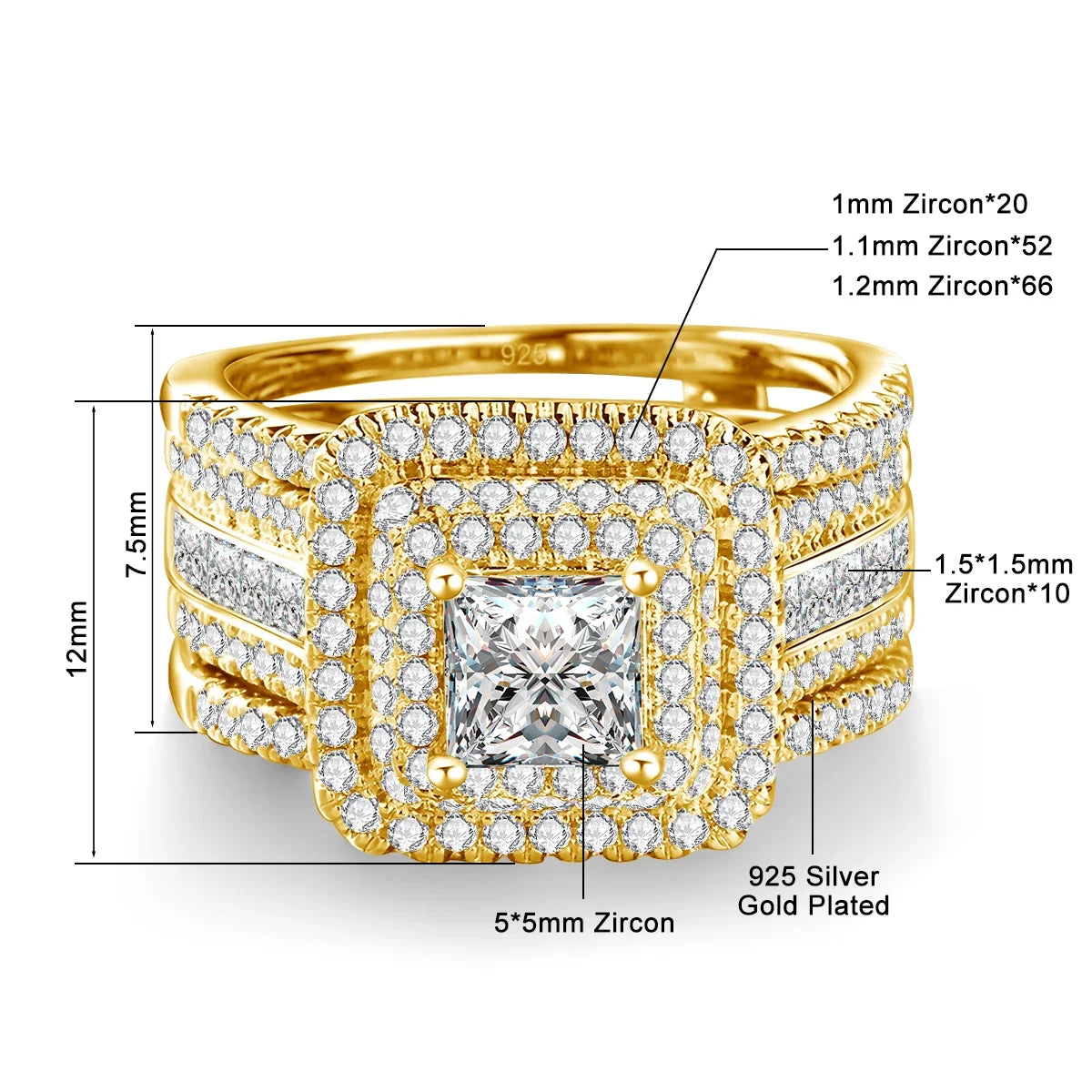 2PCS Moissanite Rings Set Certificate For Wedding 100% Silver 925 Luxury Brand Designer Engagement Jewelry For Women Wholesale