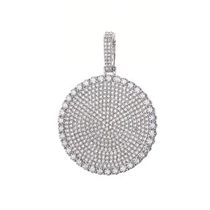 20/30/40mm Round D Color VVS Moissanite Pendant 925 Sterling Silver Necklaces Iced Out Shining Passed Diamond Test Wholesale