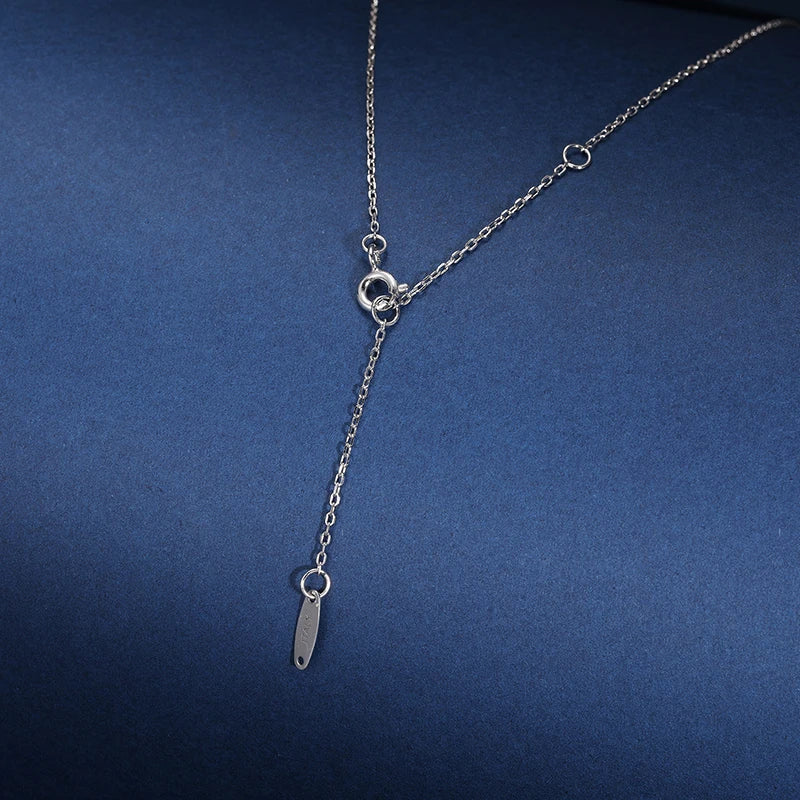 Simple 925 Silver Moissanite 26 Letter Pendant Necklace Fashion Women A-Z Initials Choker Clavicle Chain Jewelry Christmas Gifts