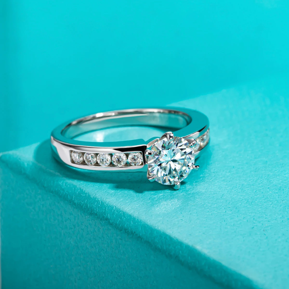 AnuJewel 1ct/2ct D Color Moissanite Engagement Rings For Women 925 Sterling Silver Promise Wedding Rings Fine Jewelry Wholesale