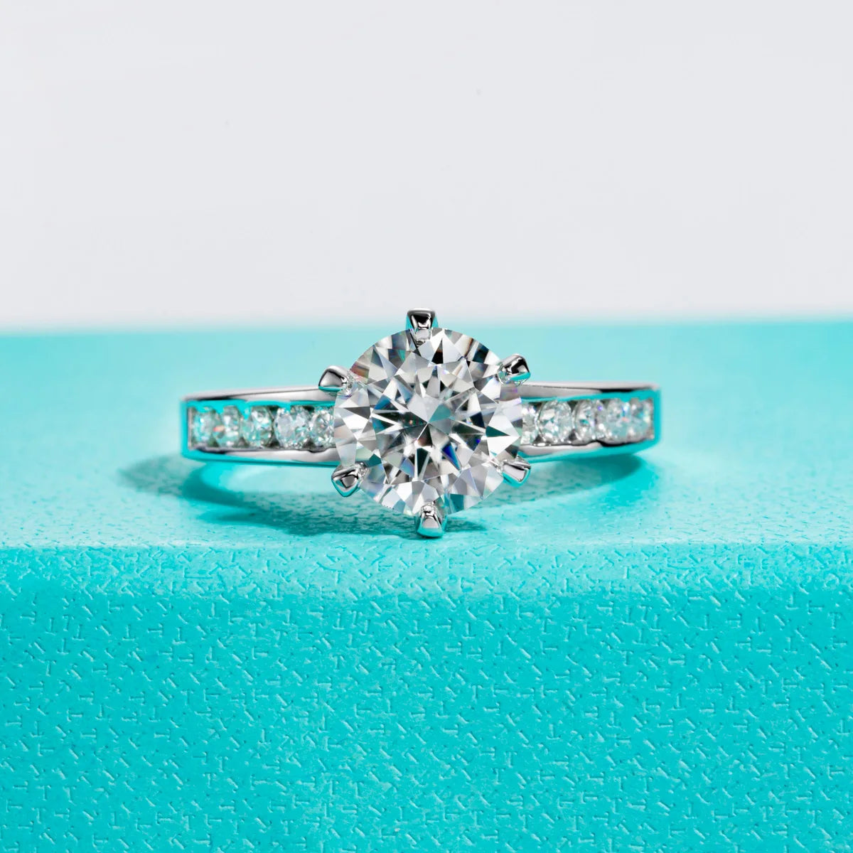 AnuJewel 1ct/2ct D Color Moissanite Engagement Rings For Women 925 Sterling Silver Promise Wedding Rings Fine Jewelry Wholesale