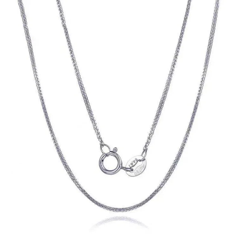 18k Gold Necklace Chopin Chain Au750 Steel Stamp 100% Genuine for Women Anniversary Gift Trendy Jewelry Suitable for Pendants