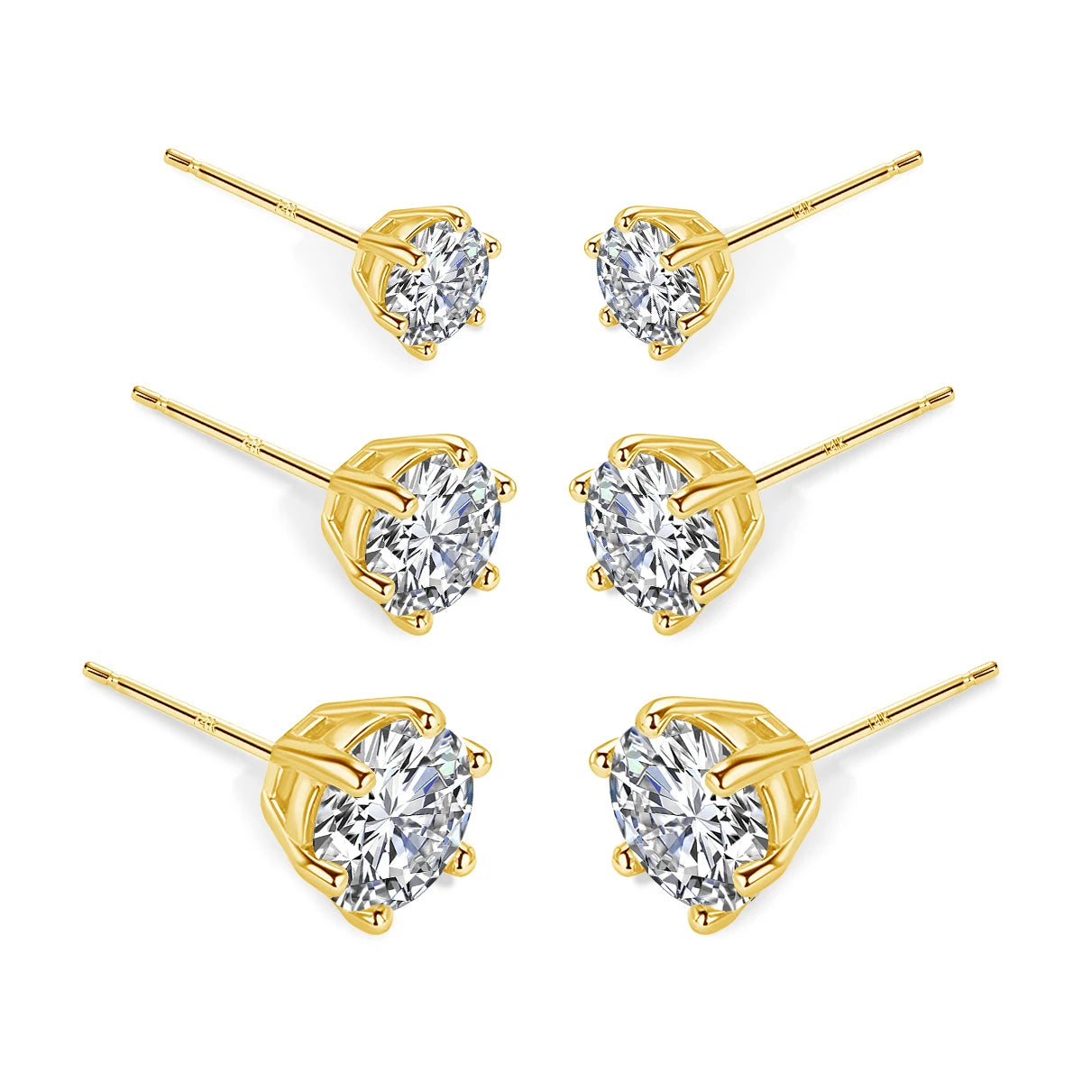 2ct Moissanite AU585 Earrings For Men Lab Diamond Yellow Gold 100% 14K Gold Stud Earring Luxury Fine Jewelry Women