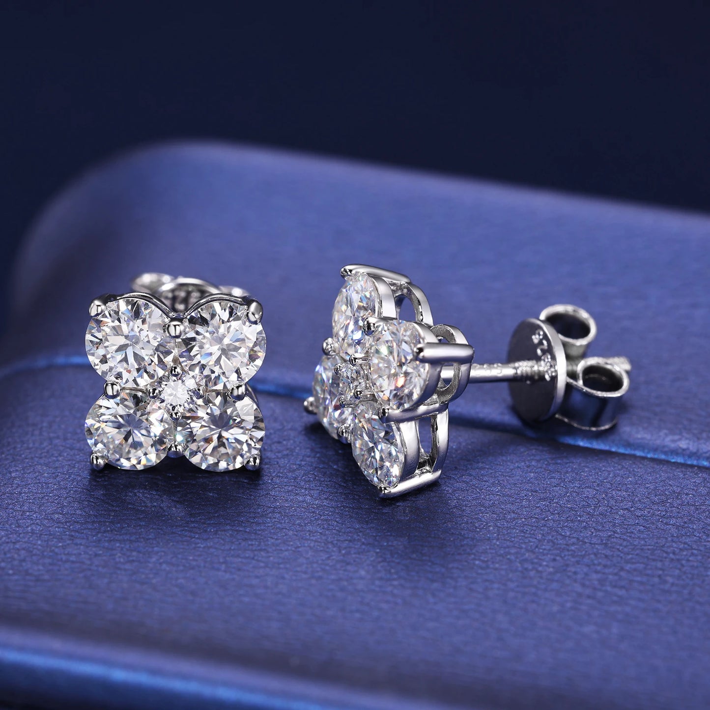 2.48ctw Moissanite Stud Earrings for Women Men Screw Back Lab Grown Diamond Ear Studs 925 Sterling Silver Fine Jewelry Gifts