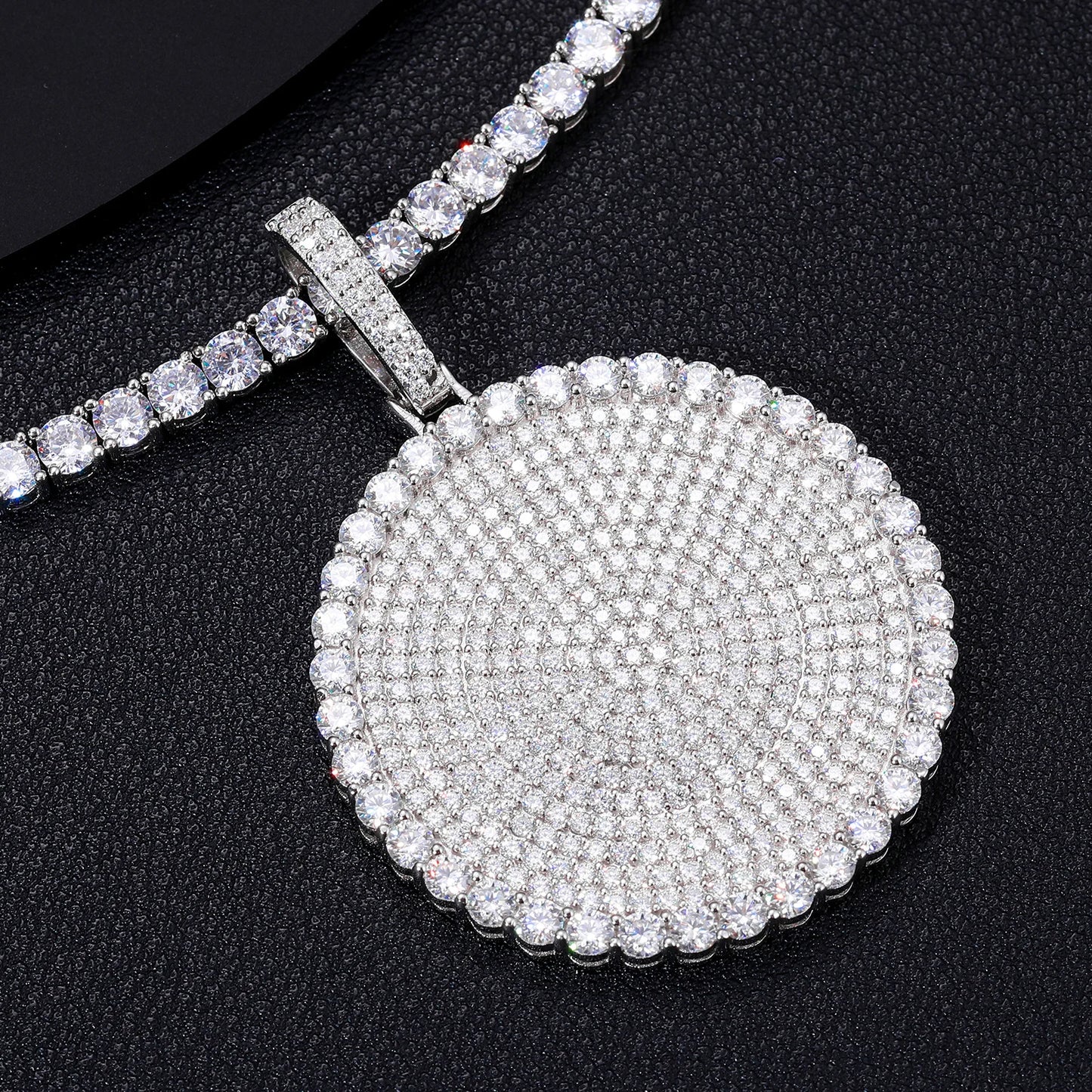 20/30/40mm Round D Color VVS Moissanite Pendant 925 Sterling Silver Necklaces Iced Out Shining Passed Diamond Test Wholesale